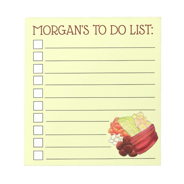 New England Meal Boiled Dinner Corned Beef Cabbage Notepad (Front)