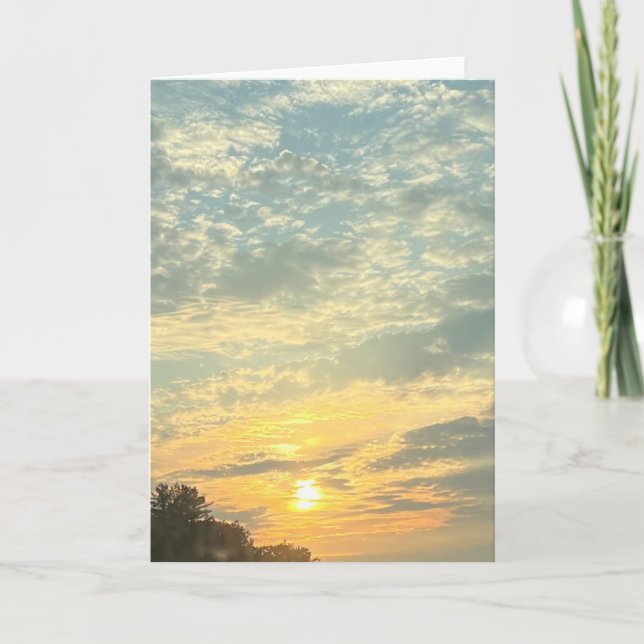 New England Sunset Blank Greeting  Card (Front)
