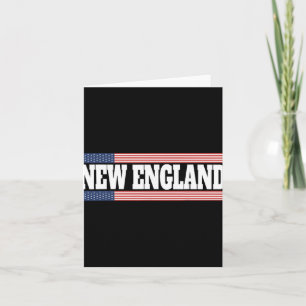 New England Usa Flag Patriotic State Varsity New E Card