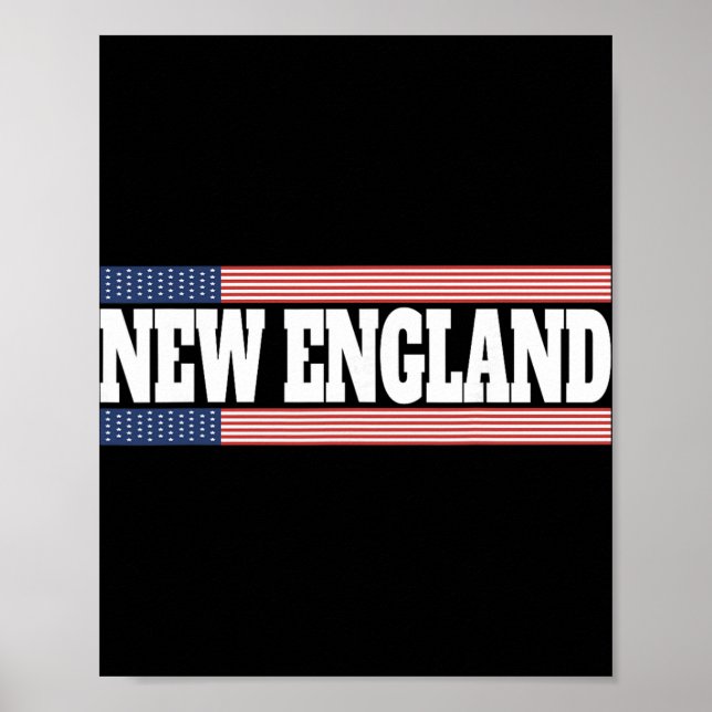 New England Usa Flag Patriotic State Varsity New E Poster (Front)