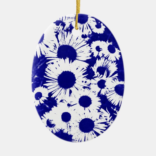 New England Wild Aster Ceramic Ornament (Front)