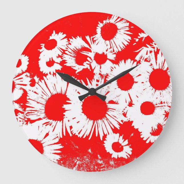 New England Wild Aster Large Clock (Front)