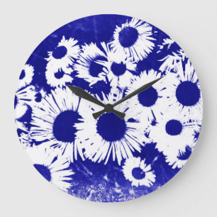 New England Wild Aster Large Clock