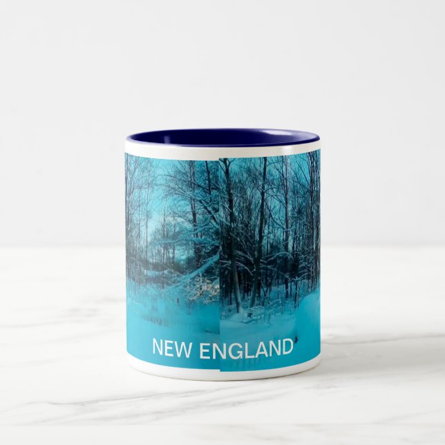 NEW ENGLAND WINTER Two-Tone COFFEE MUG (Center)