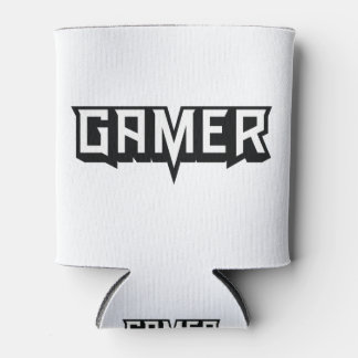 New Era_Gamer Logo-BW on Transparent Can Cooler