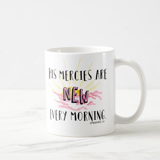 New Every Morning Pink Coffee Mug (Right)