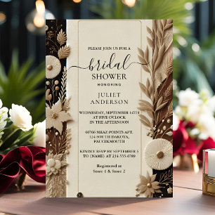 New Fabric Velvet Lace Linen Paper Bridal Shower Invitation