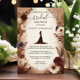 New Fall Wood Paperie Recycled Paper Bridal Shower Invitation