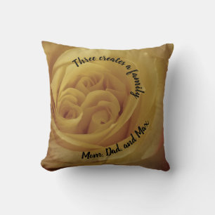 New Family Light Yellow Rose Photo Flower Adoption Cushion