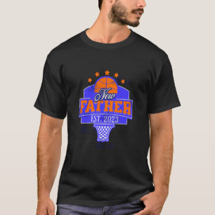 New Father Est 2023 Basketball Future Dad Basketba T-Shirt
