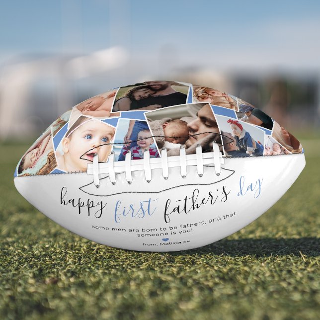 New Father Photo Collage Keepsake Football (Creator Uploaded)