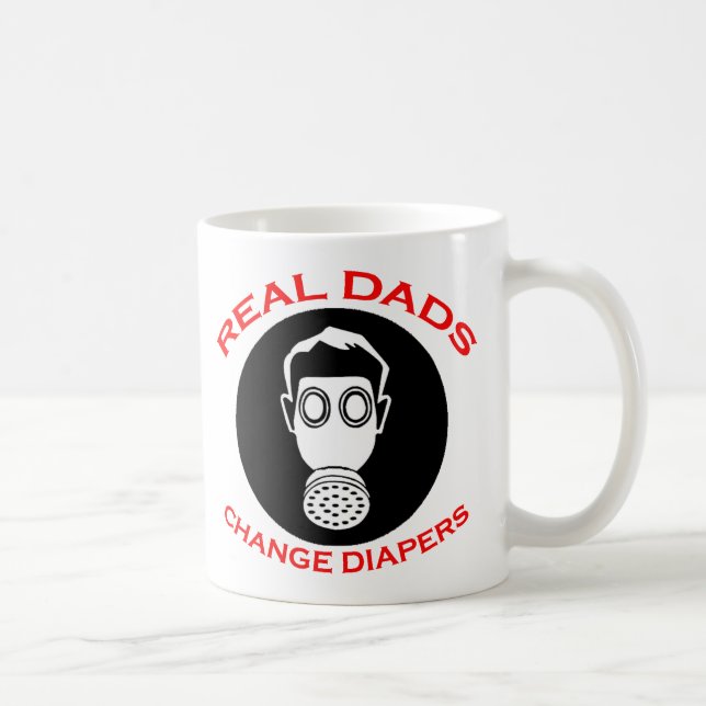 New Father: Real Dads Change Diapers Coffee Mugs (Right)