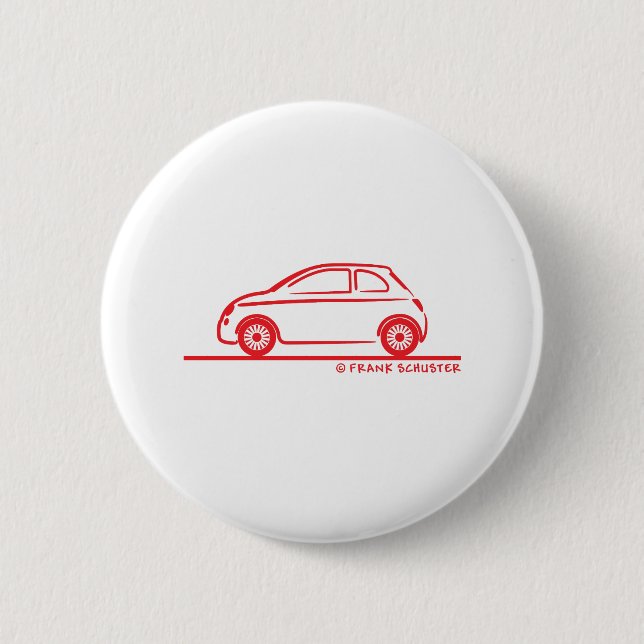 New Fiat 500 Cinquecento 6 Cm Round Badge (Front)