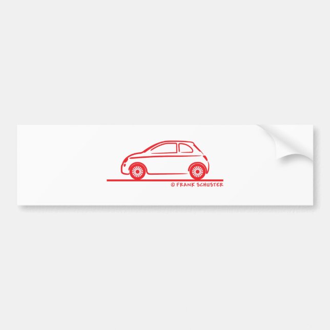 New Fiat 500 Cinquecento Bumper Sticker (Front)