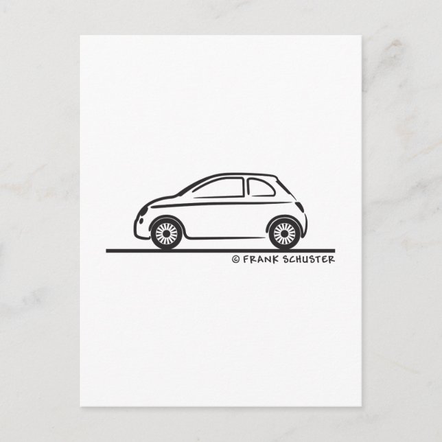 New Fiat 500 Cinquecento Postcard (Front)
