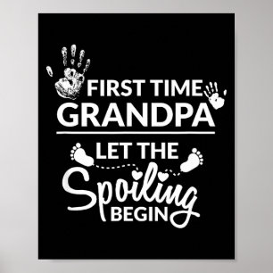 New First Time Grandpa Let The Siling Begin Gift Poster
