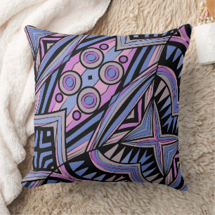 New Fish Head Leaves Jazz Funk Purple Pink Blue 2 Cushion