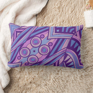 New Fish Head Leaves Jazz Funk Purple Pink Blue 4 Lumbar Cushion