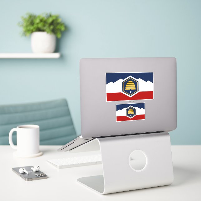 New flag of Utah State  (Laptop On Desk)