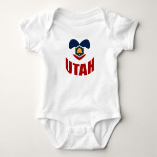 New flag of Utah State heart love Baby Bodysuit