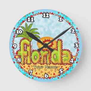 New Florida Sun Round Clock
