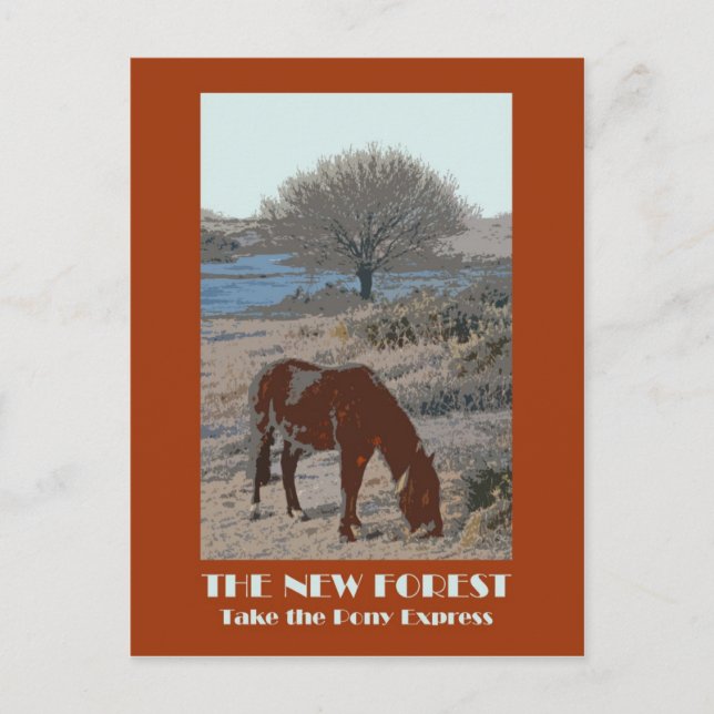 New Forest 1920s-style retro postcard (Front)