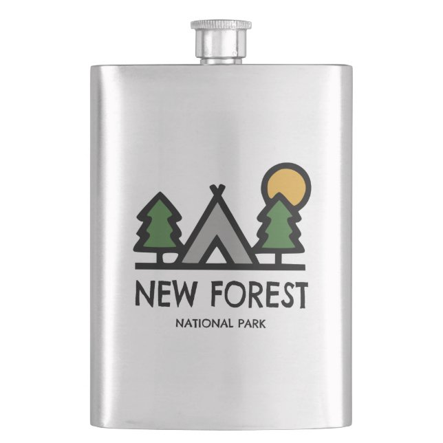 New Forest National Park Hip Flask (Front)
