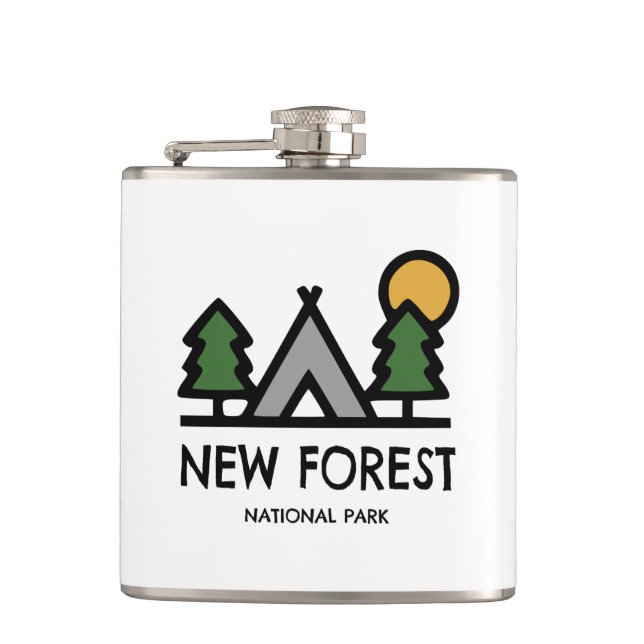 New Forest National Park Hip Flask (Front)