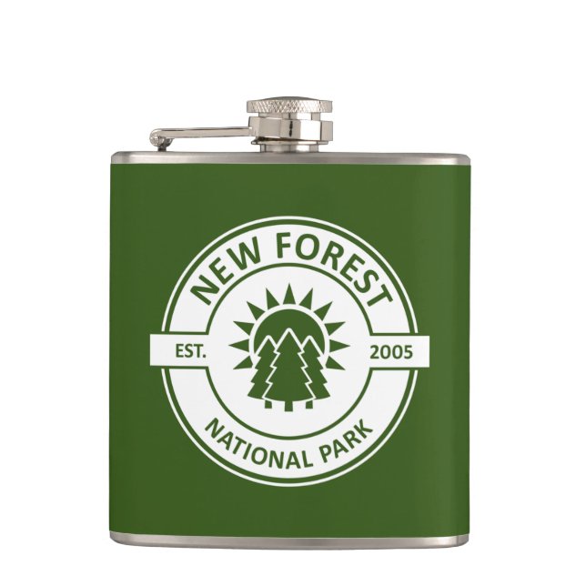 New Forest National Park Hip Flask (Front)