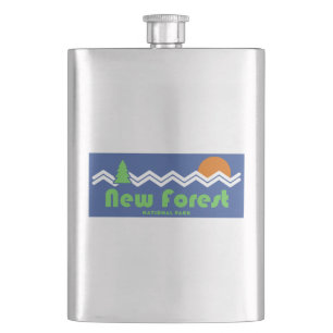 New Forest National Park Retro Hip Flask