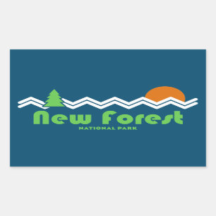 New Forest National Park Retro Rectangular Sticker