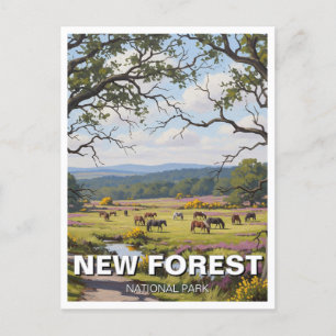 New Forest National Park Travel Postcard