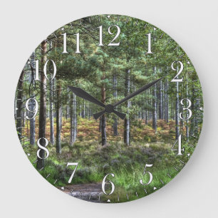 New Forest Woodland Trees Nature Scene Large Clock