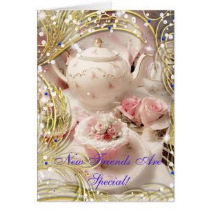 NEW FRIENDS ARE SPECIAL - TEA PARTY INVITION
