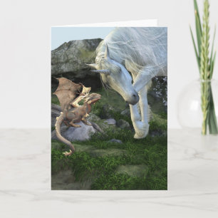 New Friends Baby Dragon and Unicorn Fantasy Card