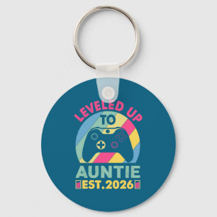 New Funny Aunt Leveled Up Auntie Est Key Ring