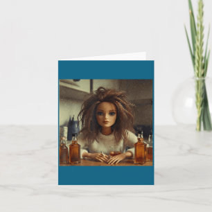 New funny distressed doll face meme card