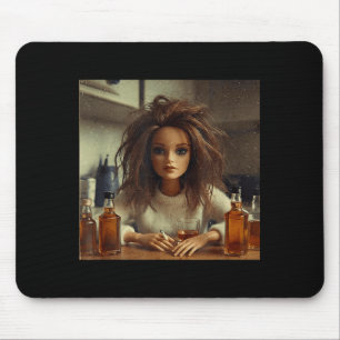 New Funny Distressed Doll Face Meme Mouse Pad