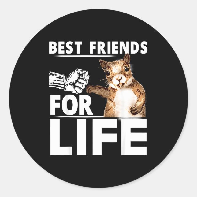 New Funny Squirrel Friend For Life - Men,women  Classic Round Sticker (Front)