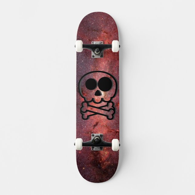 NEW - Galaxy Cartoon Skull Skateboard (Front)