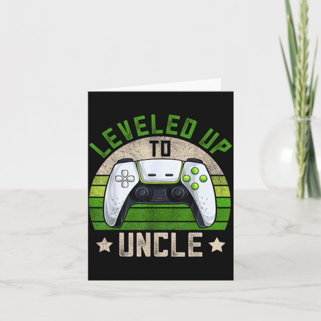 New Gamer Uncle Apparel, Funny Pregnancy Announcem Card (Front)