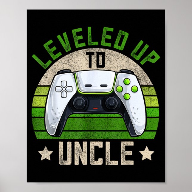 New Gamer Uncle Apparel, Funny Pregnancy Announcem Poster (Front)