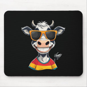New Glarus Wi Usa Funny Cow Cartoon Design  Mouse Pad