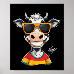 New Glarus Wi Usa Funny Cow Cartoon Design  Poster