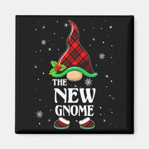 New Gnome Red Plaid Matching Family Christmas Paja Magnet