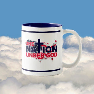 NEW! God and Country USA Two-Tone Coffee Mug