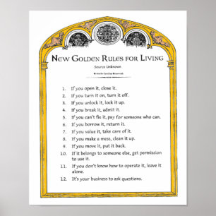 New Golden Rules for Living Poster