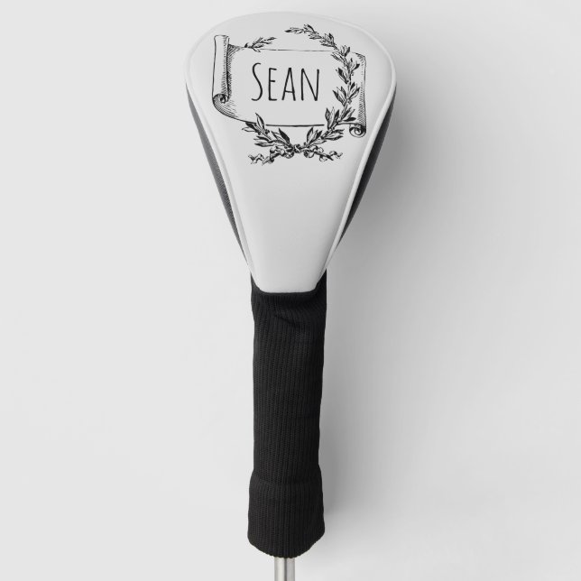 NEW! Golf Head Cover - Your Name Scroll Custom (Front)