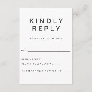 New Goth Minimalist RSVP card
