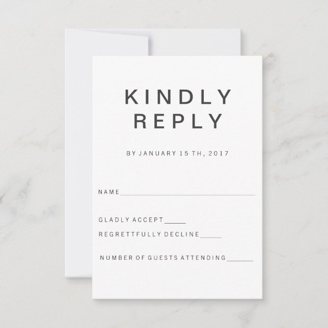 New Goth Minimalist RSVP card (Front)